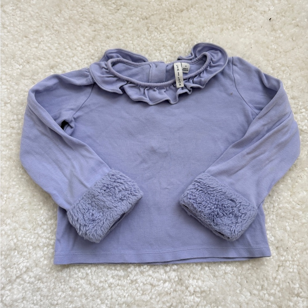 Janie and Jack Lavender Ruffle Long Sleeve Kids Top